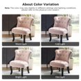 thumbnail image 5 of Velvet Accent Armless Chair Set of 2 Upholstered Tufted Wingback Chair Home Bedroom Pink, 5 of 10