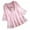 #1-Pink, variant on Patlollav New 2024 Women Vintage Lace Patchwork Bow V-Neck Three Quarter Blouses T-Shirt