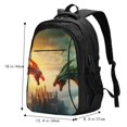 thumbnail image 4 of Yiaed Castle Red Green Sky Dragon Print Laptop Backpack,Business Travel Durable Laptops Backpack with USB Charging Port,Water Resistant College Computer Bag, 4 of 5