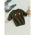 thumbnail image 3 of Wassery Kids Girls Knit Sweaters Long Sleeve Crew Neck Letter Embroidery Loose Knitwear Pullover Toddler Fall Winter Warm Clothes 6M-6T, 3 of 8