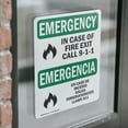 thumbnail image 4 of (2 Pack) In Case Of Fire Exit Call 9-1-1 Bilingual OSHA Emergency Sign, 4 of 7