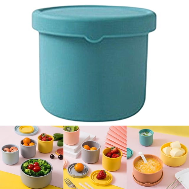 Fiambrera de silicona de cáscara grado alimenticio Contenedor de comida portátil Contenedor de almuerzo a prueba 250ml Baoblaze Recipiente de silicona