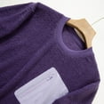 thumbnail image 6 of WMTBSRSW Men's Crewneck Sweatshirt Sherpa Lined Casual Fleece Pullover Long Sleeve Warm Lightwieght Sweater Sweatshirts Purple L, 6 of 8