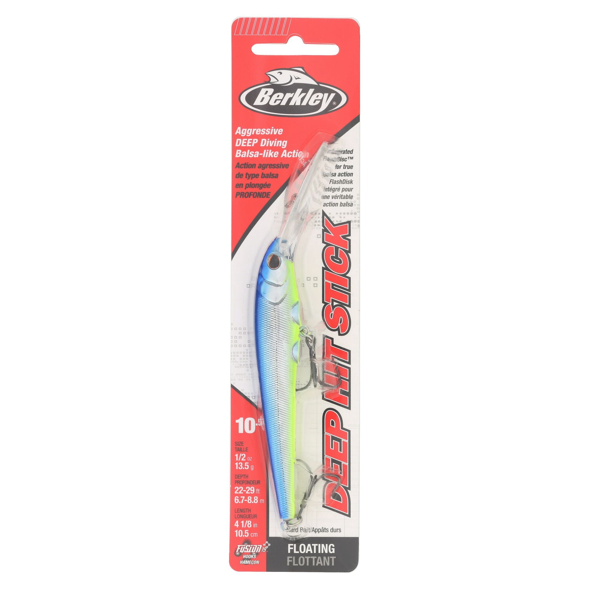 Berkley Deep Hit Stick, 4.25 in, Crankbaits, Blue Slime (1 Count)