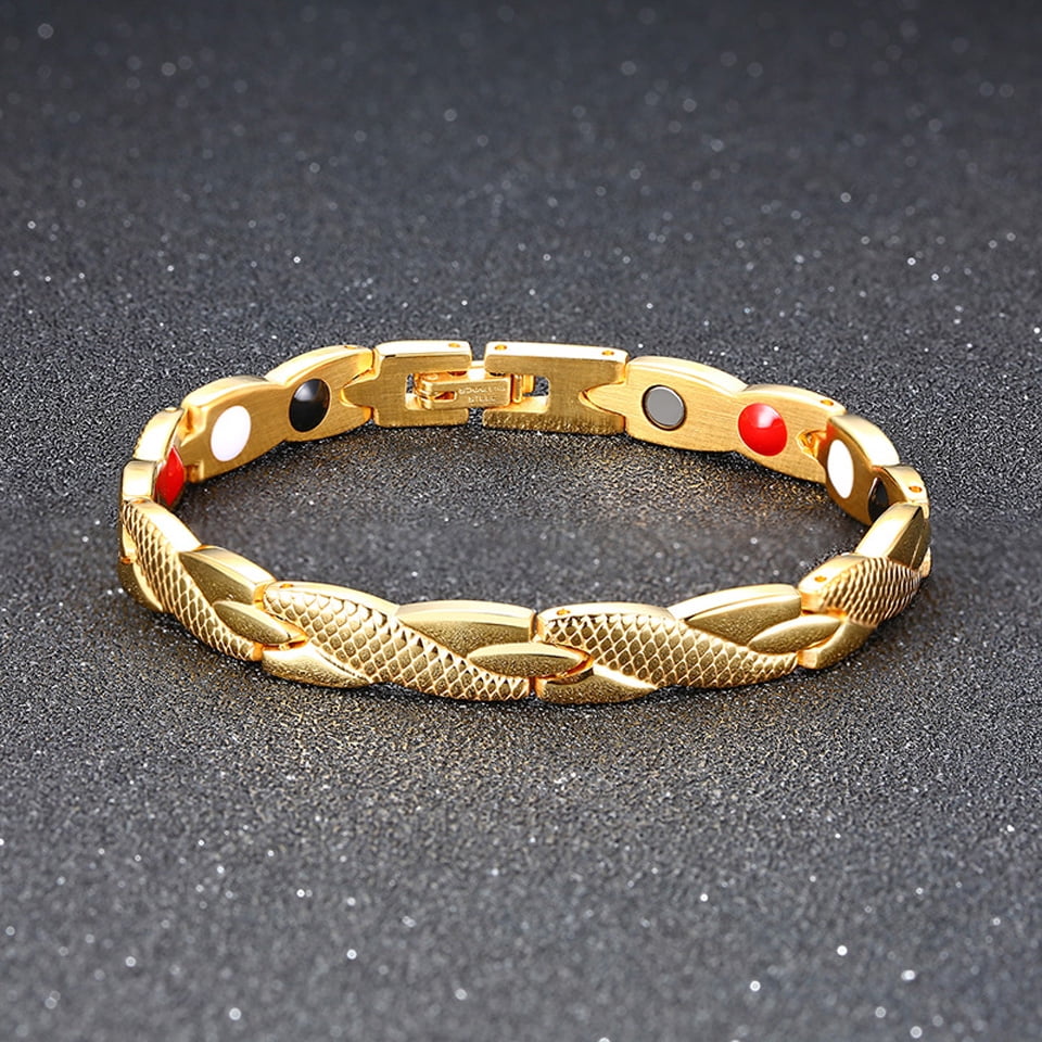 Gold Tone Women Bracelets Balance Bracelet Stainless Steel Link