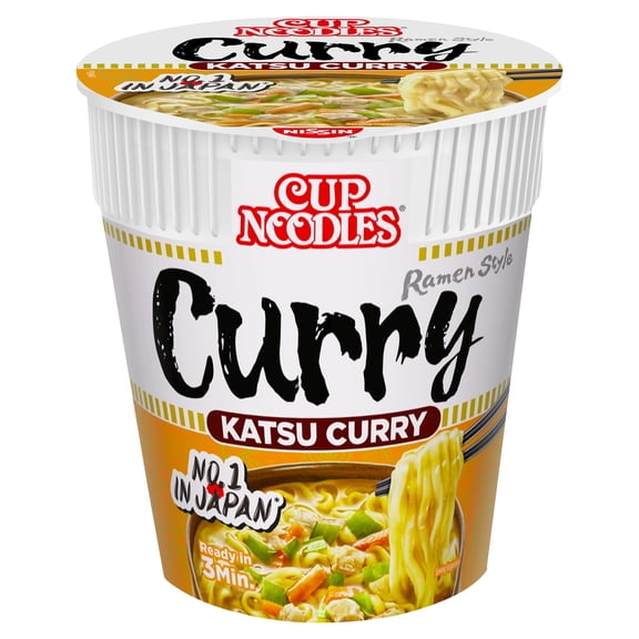 Nissin Cup Noodles Instant Ramen Pot Katsu Curry 67g, Imported from Britain