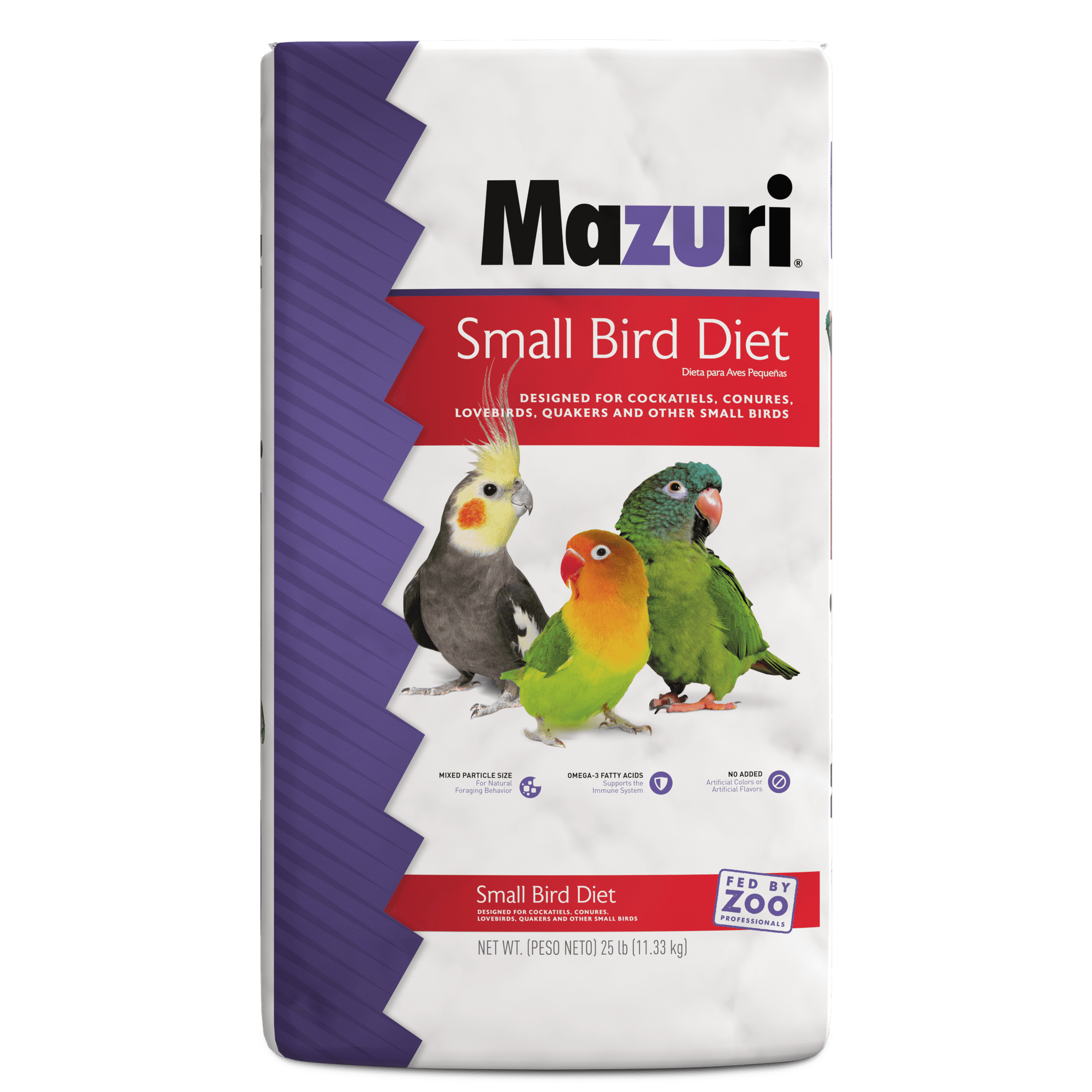 Mazuri Small Bird Diet Food, 25 lbs.