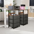 thumbnail image 3 of Mesa Auxiliar FurnitureR con Luz LED y 3 Cajones Negro, 3 of 7