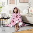 thumbnail image 4 of Wearable Blanket,Halloween Pink Ghosts and Heart Pumpkins Hooded Wearable Flannel Blanket for Adults & Teens,Winter Poncho Shawl Wrap Cape Cozy Anti-Pill,50"x60", 4 of 5