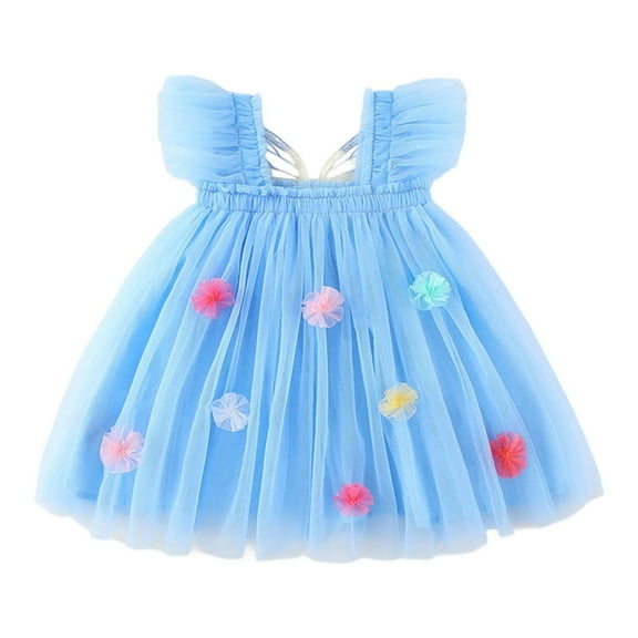 ZOSOED Toddler Dress Puffy Tulle Skirt Sleeveless Suspender Floral Casual Dress Size 2-3 Years
