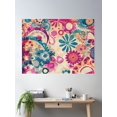 thumbnail image 2 of Retro Hippie: Wild Flowers Poster Wall Art, Modern Wall Decor, 16x24 UNFRAMED, 2 of 3