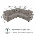 thumbnail image 3 of Hudson 87W L Shaped Sectional Couch in Beige Herringbone Fabric, 3 of 7