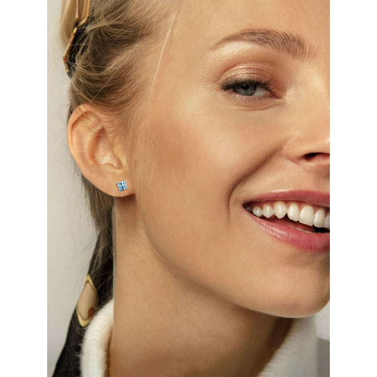 Clear quartz stud earrings  April birthstone alternative – Summer