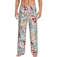 thumbnail image 2 of Lsque Trendy Floral Design Print Men's Pajama Pants, Lounge Pant - Comfortable Home Wear,Elastic Waistband, Stylish Design-Large, 2 of 9