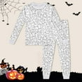 thumbnail image 2 of Gelikeya Kids Colorable Pajamas Halloween Boys Girls Long/short Sleeves T Shirt Shorts/pants 2 Piece Set Loungewear Cartoon Graphic Pjs Clothing Set, 2 of 4