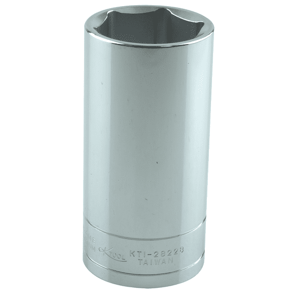 K-Tool 28228 28mm x 1/2" Drive 6-Point Metric Deep Chrome Socket (EA)
