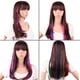 thumbnail image 2 of Xiao Hua Juego de 8 extensiones de cabello con clip, brillantes y con destellos de oropel, para fiestas, con mechones multicolores, en azul gema., 2 of 3