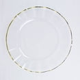 thumbnail image 3 of BalsaCircle 10 Clear 11" Round Disposable Salad Dinner Plastic Plates Gold Wavy Trim Wedding Party Tableware, 3 of 8