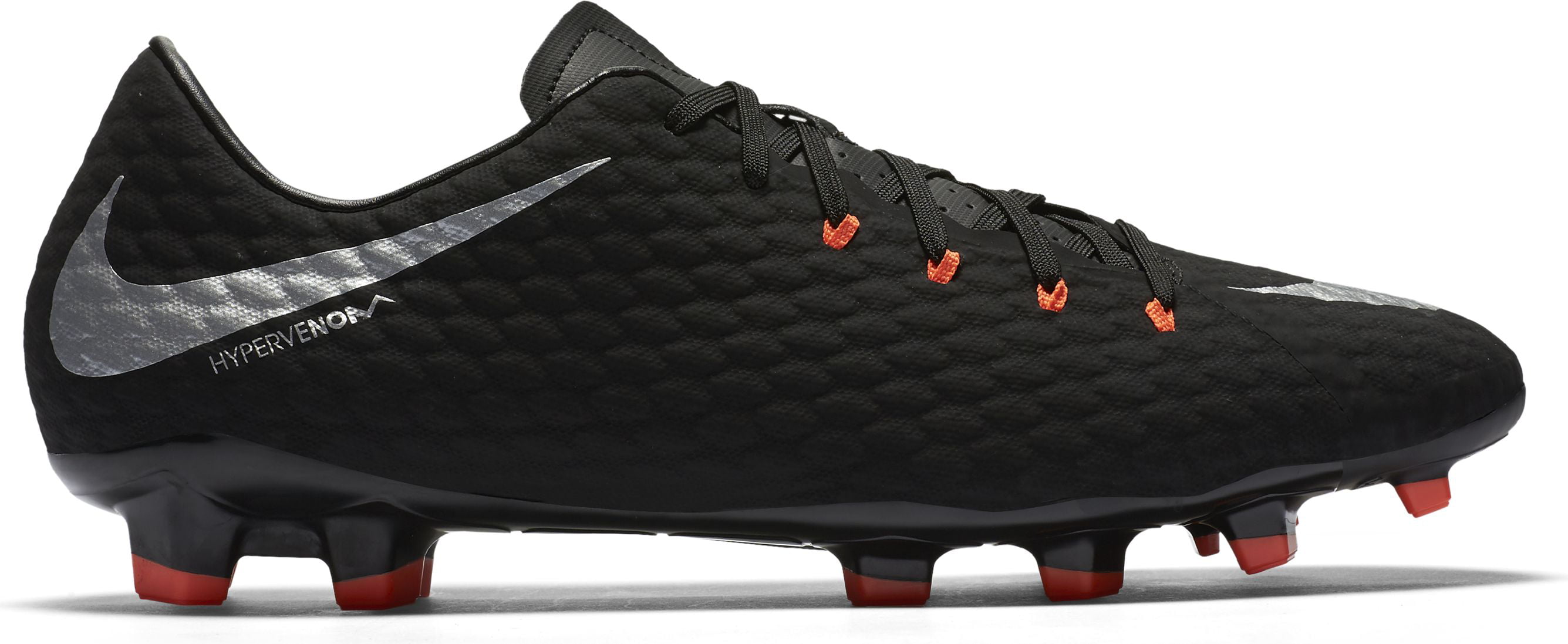 Nike Men's Hypervenom Phelon III FG Soccer Cleats - Black/Silver - 10.0 -