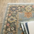thumbnail image 5 of 2' X 3' Blue Grey Gold Green Pink Orange Ivory And Red Oriental Power Loom Stain Resistant Area Rug With Fringe, 5 of 10