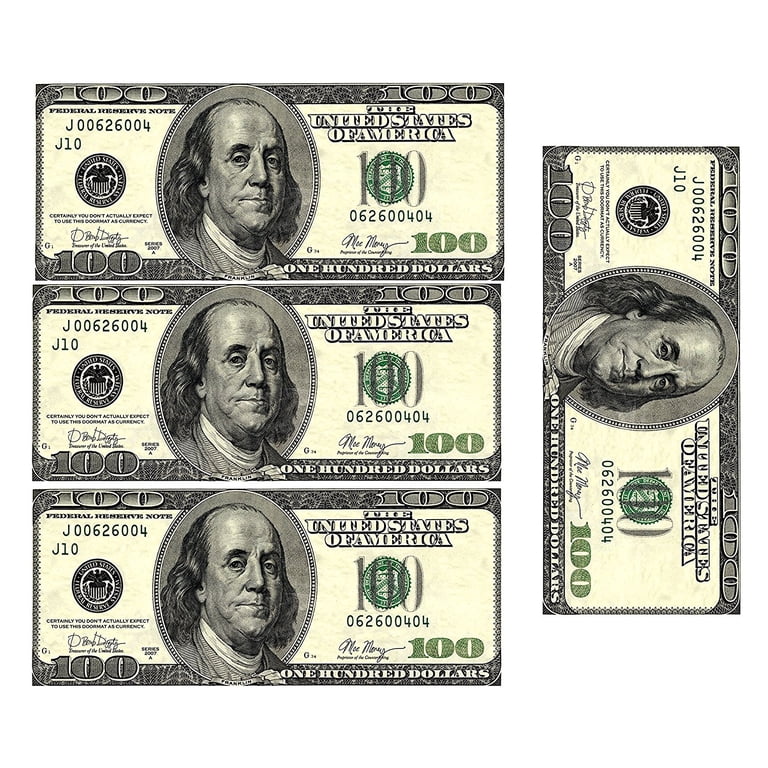 Edible 100 Dollar Bills Frosting Sheet. Real Looking Edible Money -  Walmart.com