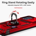 thumbnail image 5 of for Moto G Play 2024 Case,with Camera Lens Cover HD Screen Protector,[Military Grade] Ring Car Mount Kickstand Hybrid Hard PC Soft TPU Shockproof Protective Case for Moto G Play 4G 2024, Red, 5 of 17