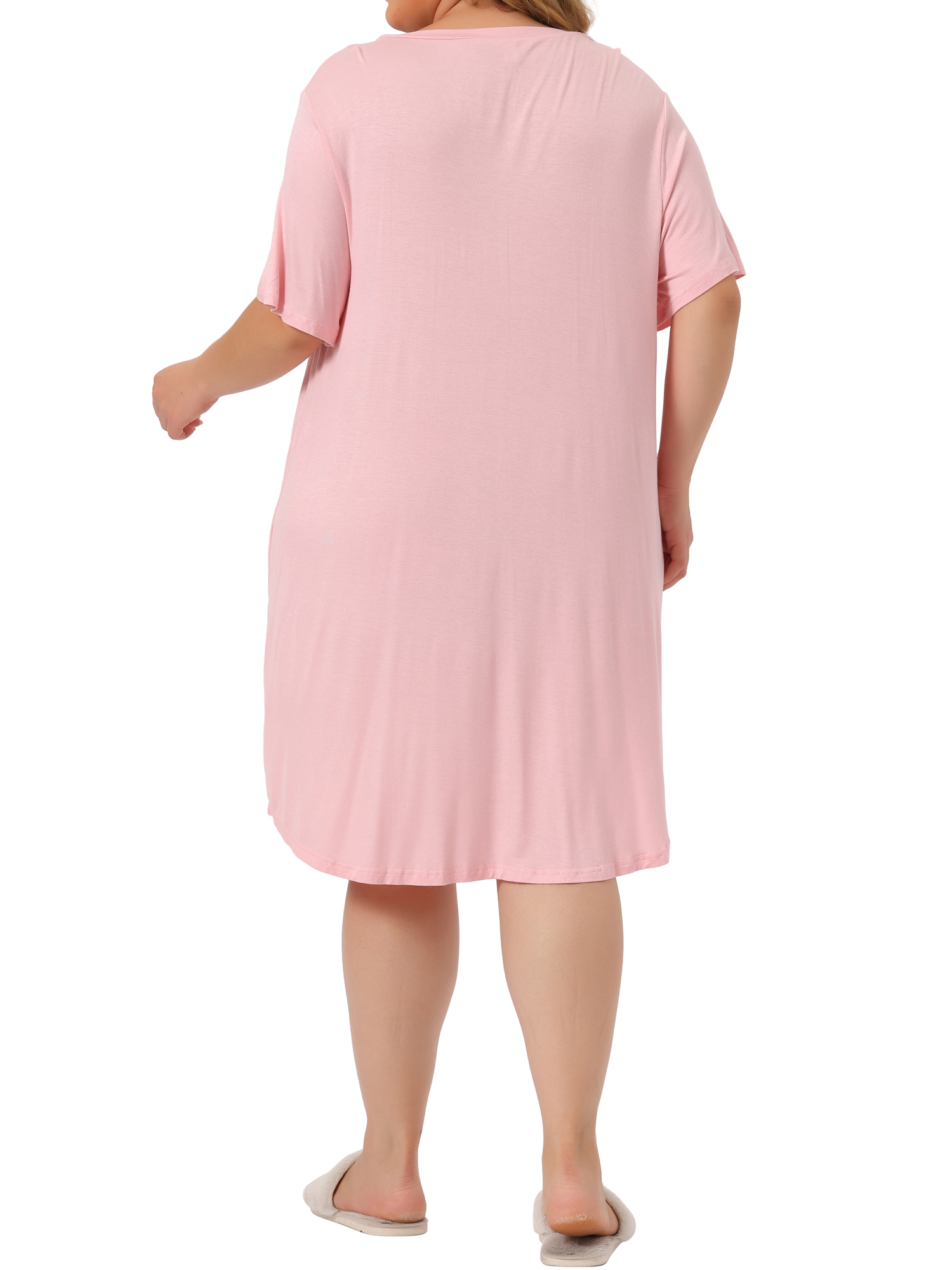 Unique Bargains Women's Plus Size Nightgown Sleepwear Sleep Dress Nightwear Loungewear