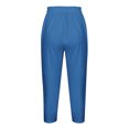 thumbnail image 4 of QATAINLAV Plus Size Capri Leggings for Women Milk Silk Soft Stretch Beach Legging Capris Solid Casual Tummy Control Yoga Cropped Pants Gym Workout Tights My Orders Placed By Me Blue M, 4 of 6