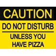 thumbnail image 1 of Precaución: No molestar a menos que haya pizza, letrero/placa de aluminio de metal de estilo retro vintage Tamaño: 8 x 12 pulgadas, 1 of 4