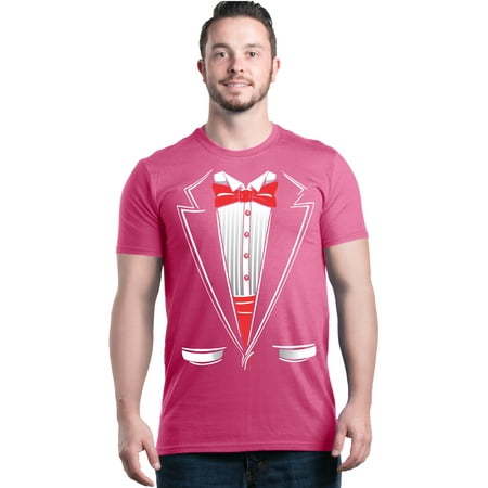 Shop4Ever Men's Classic Red Bow Tie Tuxedo Suit Party Costume Graphic T-shirt