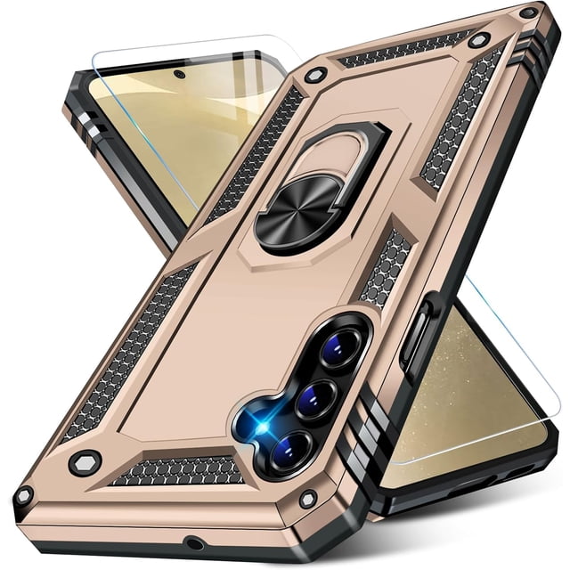 MYKOMI Heavy Duty Case for Samsung Galaxy S25 Phone Case with Screen Protector, Military Grade Shockproof Rugged Protective Cover for Samsung S25, with Metal Ring Magnetic Kickstand