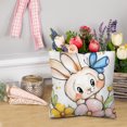 thumbnail image 1 of Reduced Price WIZUTIZ Easter Pillow Cover Rabbits Flower And Easter Eggs Green One Side Sided Printed Pillowcase C, 1 of 5