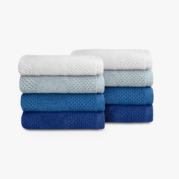 Ensemble de 8 débarbouillettes pour enfants Mainstays – Bleu