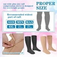 2 Pair Wide Plus Size Calf Compression Socks with Zipper for Overweight Women Men 15 to 25 MmHg