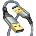 thumbnail image 1 of wonima11 USB to USB Cable, USB 3.0 A to A Male to Male Cable [Never Rupture] Double End Type A Cord Compatible with Hard Drive Enclosures, KVM, DVD Player, TV, Laptop Cooler,6.6Ft/Grey, 1 of 1