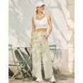 thumbnail image 6 of G4Free Wide Leg Pants for Women 29'' Loose Yoga Capri Pants Cross High Waist Dance Palazzo Casual Pants with Pockets, 6 of 6