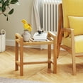 thumbnail image 5 of Gymax Teak Wood Shower Bench Solid Wood Stool for Inside Shower Shaving Legs Natural, 5 of 10