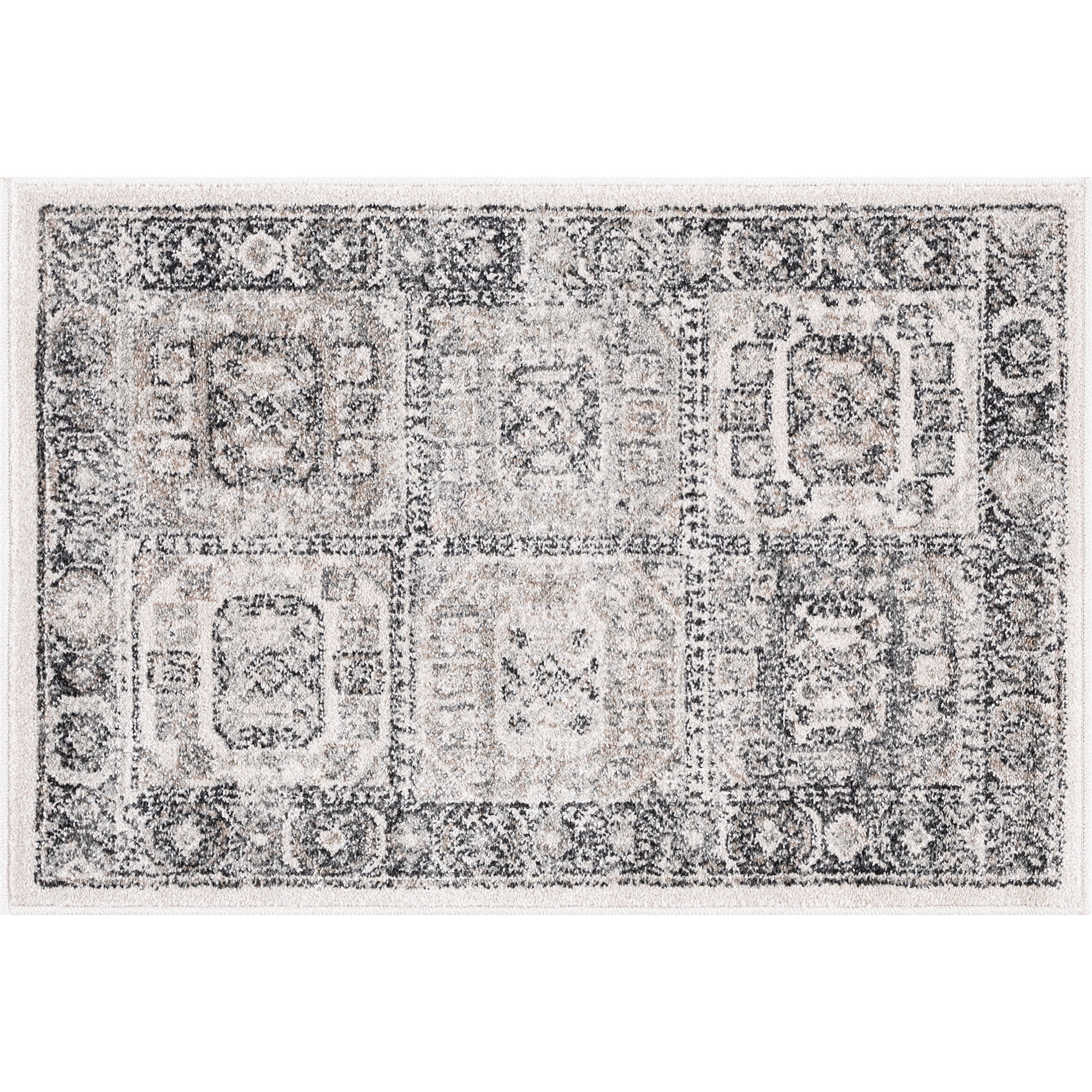 Bliss Rugs Magic Traditional 2' x 3' Gray and Cream Indoor Area Rug