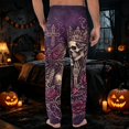 thumbnail image 6 of LNZGNM Halloween Mens pajama Pants, Soft Elastic Waist Trousers with Pockets for Home Relaxing, Halloween Christmas Holiday Party Casual Wear, Light Gray (XL), 6 of 6