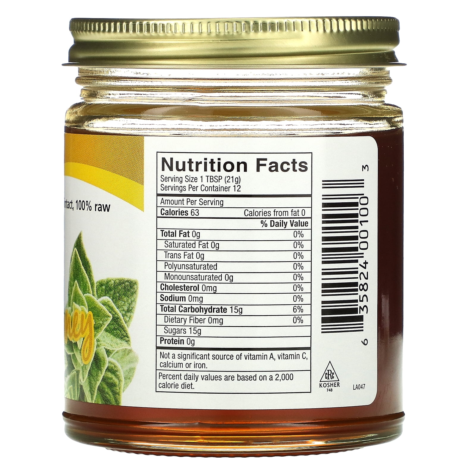 North American Herb & Spice Raw & Wild Oregano Honey, 10 oz (283 g)