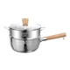 thumbnail image 5 of Cacerola con vaporera Olla para cocinar gachas Utensilios de cocina fáciles de limpiar Olla para leche Olla para sopa 18 cm, 5 of 9