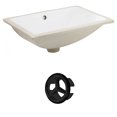 thumbnail image 1 of 20.75-in. W Rectangle Bathroom Undermount Sink Set In White - Black Hardware AI-20406, 1 of 7