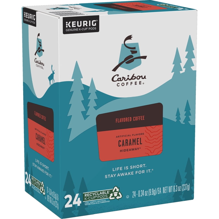 Caribou Coffee Caramel Hideaway, Flavored Keurig K-Cup Coffee Pods, Medium  Roast, 24 Count