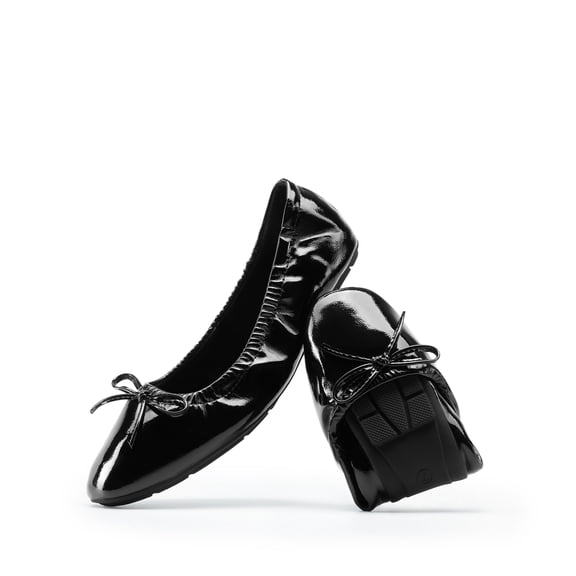 Women Foldable Flats Square Toe Ballet Shoes Bowknot Detail Comfortable Lightweight Slip On Dress Flats for Travel