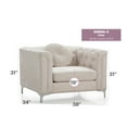 thumbnail image 2 of Glory Furniture Pompano Velvet Upholstered Chair in Ivory, 2 of 8