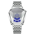 thumbnail image 1 of Men's Creative Blue LED Binary Digital Watch - Stainless Steel Silver Plated Bracelet - LED Backlight, 30M Waterproof - Stylish, 1 of 6