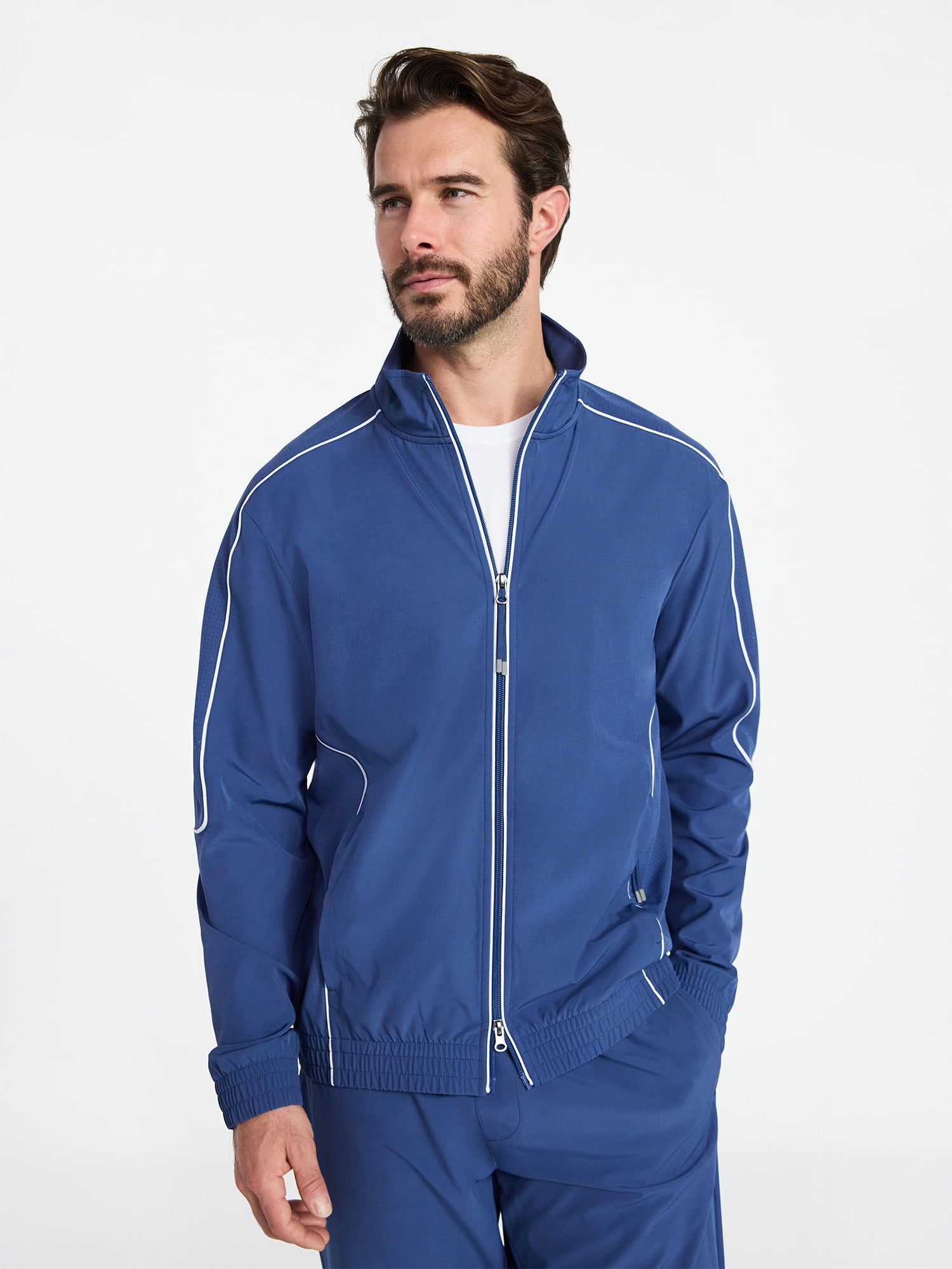 Athletic Works Men's Woven Full Zip Jacket, Midweight, Sizes S-3XL
