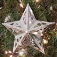 thumbnail image 4 of 8 Pcs Silver Star Christmas Tree Ornaments Set (Pop-up) 5 Inches Tall; 5-Point Stars by Arcworks, 4 of 4