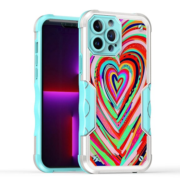 Bemz Heavy Duty Armor Rugged Case for iPhone 14 Pro Max - Abstract Love Hearts