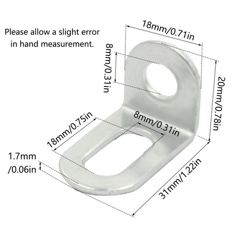 20 Pcs Heavy Duty L Shape Brackets - White Corner Braces With Screws For Shelves & Furniture